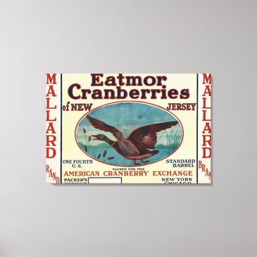 Mallard Eatmor Cranberries Brand Label Canvas Afdruk (Voorkant)
