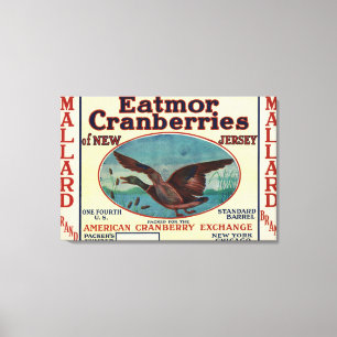 Mallard Eatmor Cranberries Brand Label Canvas Afdruk