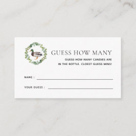 Mallard Eend Baby Shower Raad Hoeveel Spel  Informatiekaartje