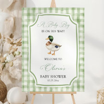 Mallard Eend Baby Shower Welkom Bord Sjabloon,Gre