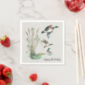 Mallard Eenden en Cattails Verjaardag Servet (Insitu)