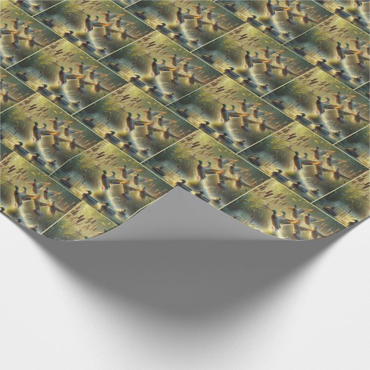 Mallard eenden met staarten cadeaupapier (Hoek)