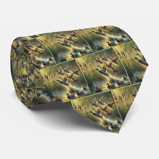 Mallard eenden met staarten stropdas (Opgerold)