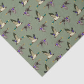 Mallard eenden op groen tissuepapier (Detail)