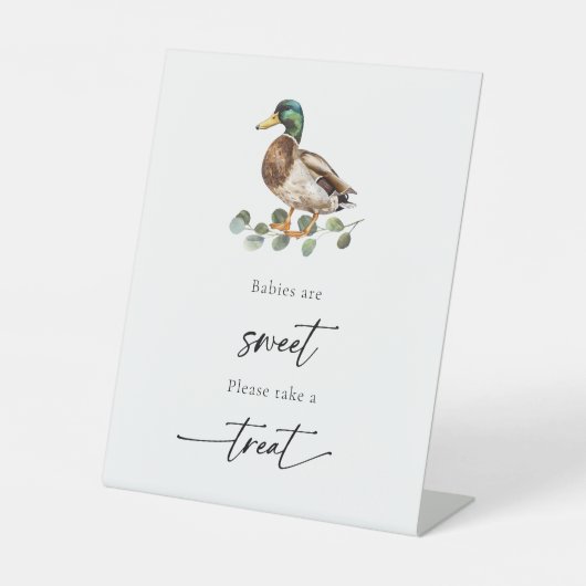 Mallard eendenbaby's zijn zoet Baby shower Reclamebord Met Voetstuk (Voorkant)