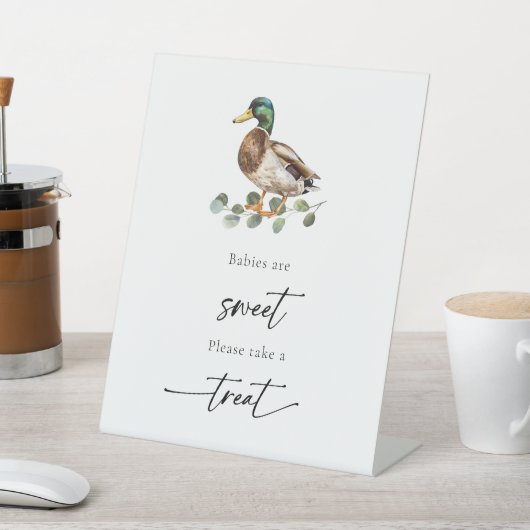 Mallard eendenbaby's zijn zoet Baby shower Reclamebord Met Voetstuk (Insitu)