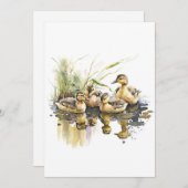 Mallard eendjes in Waterverven Feestdagenkaart (Voorkant / Achterkant)