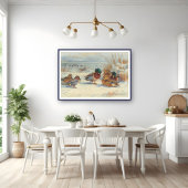 Mallard en blauwgroen in de sneeuw, Vogels Poster