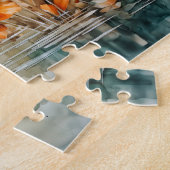 Mallard flying above pond with flowers legpuzzel (Zijkant)