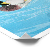Mallard in de Pond, Goyō Hashiguchi Poster (Hoek)