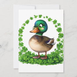 Mallard in een cirkel van klavers uitnodiging