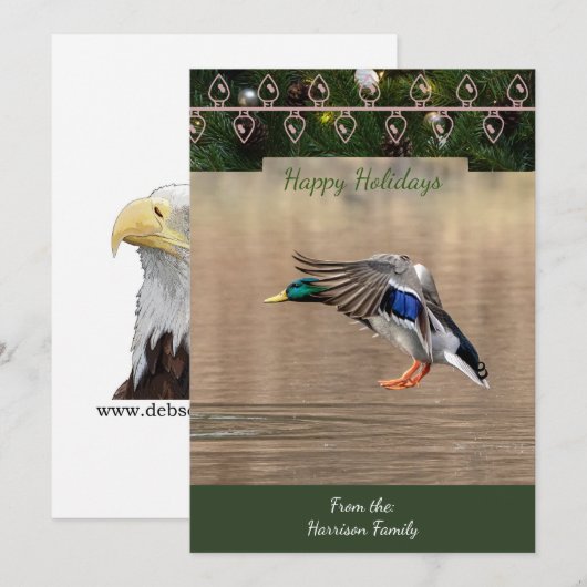 Mallard Kerst Kaart (Voorkant / Achterkant)