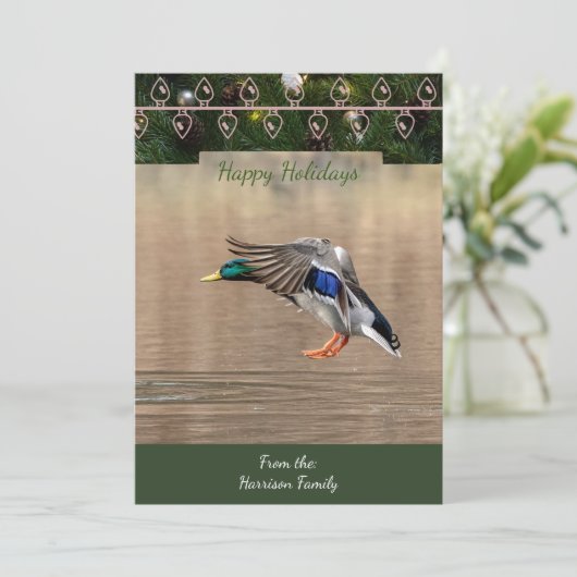 Mallard Kerst Kaart (Staand voorkant)