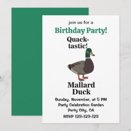 Mallard Kwak-Tastisch Eend Verjaardagsfeest Kaart