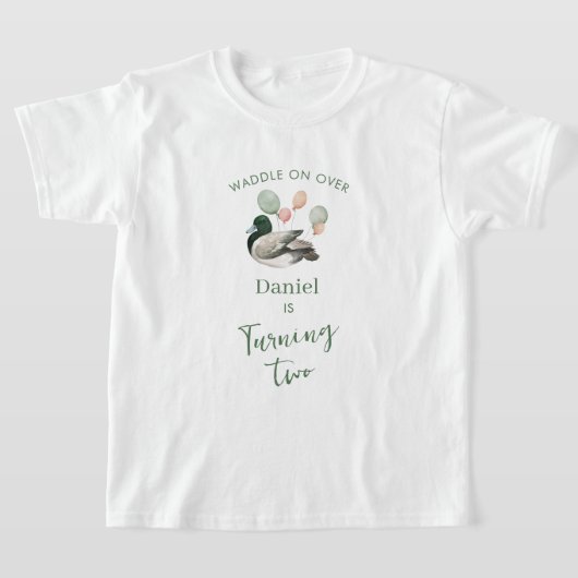 Mallard Lucky Duck Any Age Birthday  T-shirt (Laagn)