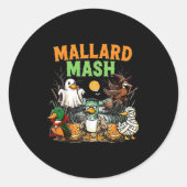 Mallard Mash Funny Y Duck Soky Ghost Hunting Hallo Ronde Sticker (Voorkant)