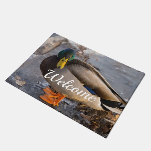 Mallard op Ice Welcome Doormat Deurmat (Schuin)