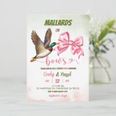 Mallard or bows Gender reveal Kaart (Staand voorkant)