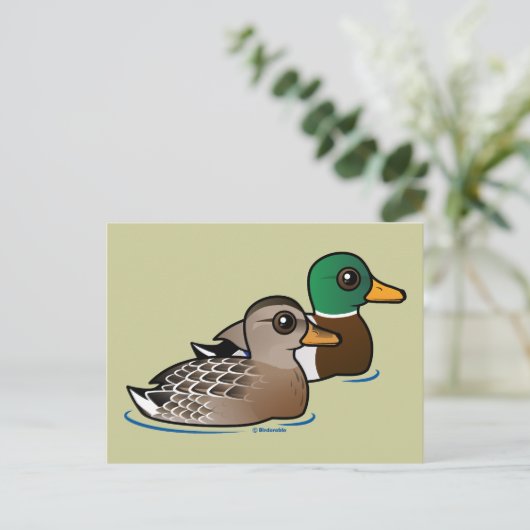 Mallard Pair Briefkaart (Staand voorkant)