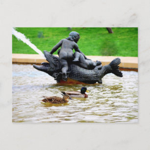 Mallard Pair in J.C. Nichols Fountain, Kansas City Briefkaart