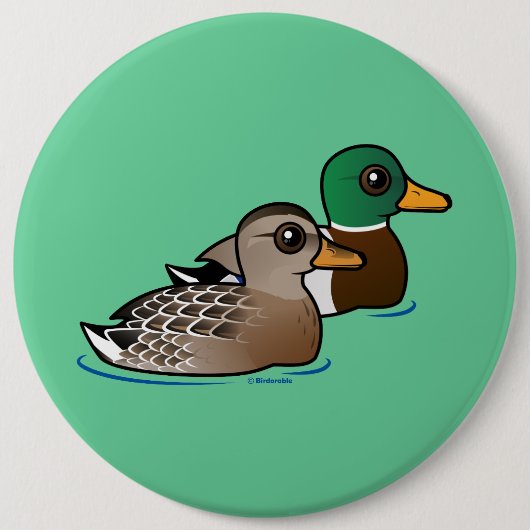 Mallard Pair Ronde Button 6,0 Cm (Voorkant)