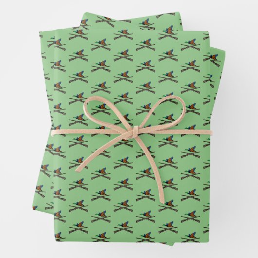 Mallard Shotgun Duck Hunting Pattern Green Inpakpapier Vel (In situ)