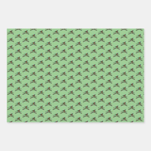 Mallard Shotgun Duck Hunting Pattern Green Inpakpapier Vel (Voorkant)