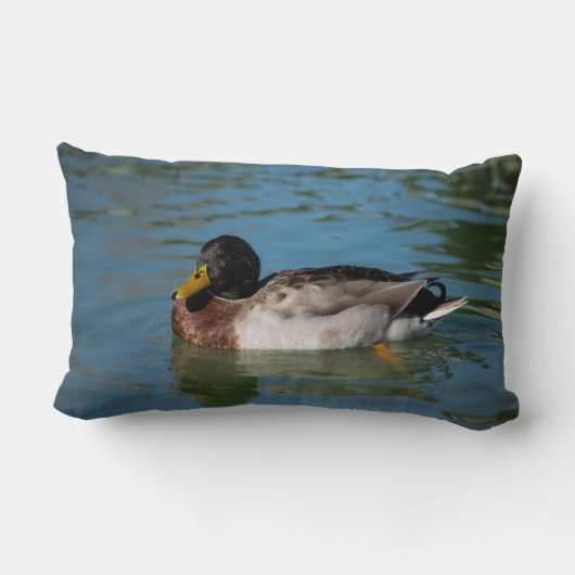 Mallard Swimming Kussen (Achterkant)