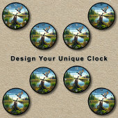 Mallard Vliegen Over Een Rustig Meer Ronde Klok