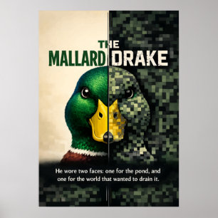 Mallard Woerd Twee Gezichten Eend Kunst Poster