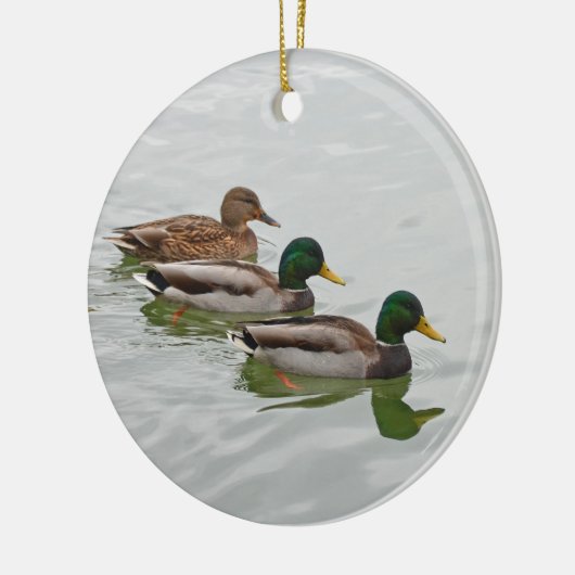 Mallardeeenden kerstversiering keramisch ornament (Links)