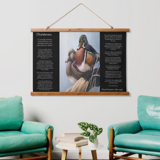 Mallardeenden in water DESIDERATA Hangend Wandkleed (Woonkamer)