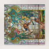 Mallardeenden van Glas in lood Legpuzzel (Horizontaal)