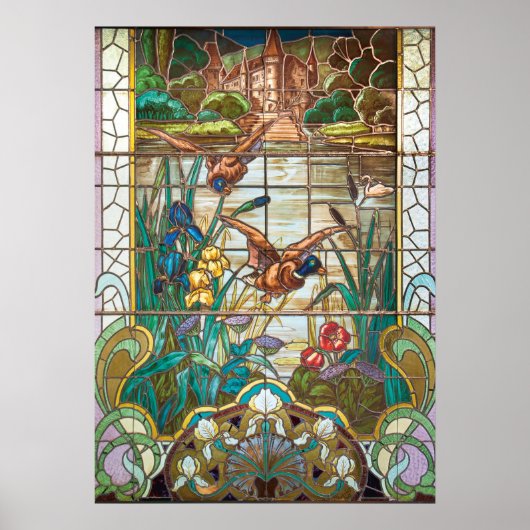 Mallardeenden van Glas in lood Poster (Voorkant)