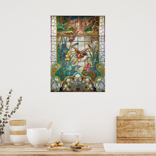 Mallardeenden van Glas in lood Poster (Keuken)