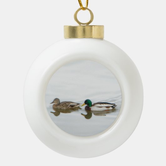 Mallards Keramische Bal Ornament (Voorkant)