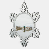 Mallards Tin Sneeuwvlok Ornament (Rechts)