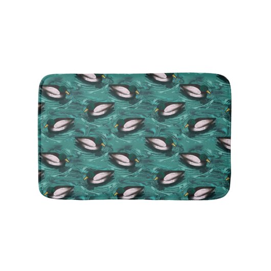 Mallards Zwemmen in het waterpatroon Badmat (Voorkant)