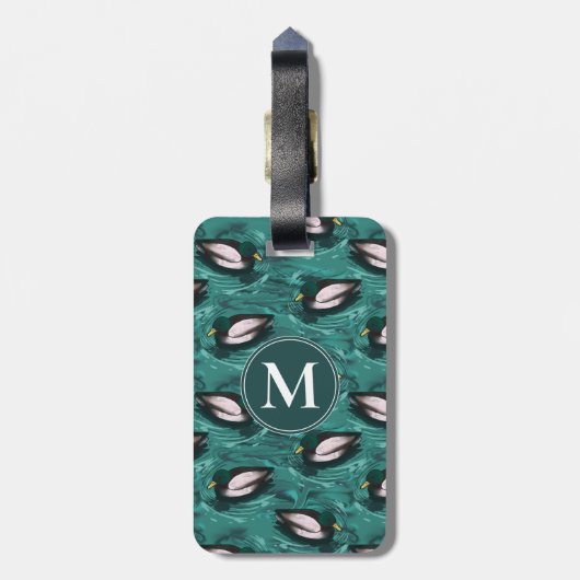 Mallards Zwemmen in het waterpatroon Bagagelabel (Achterkant verticaal)