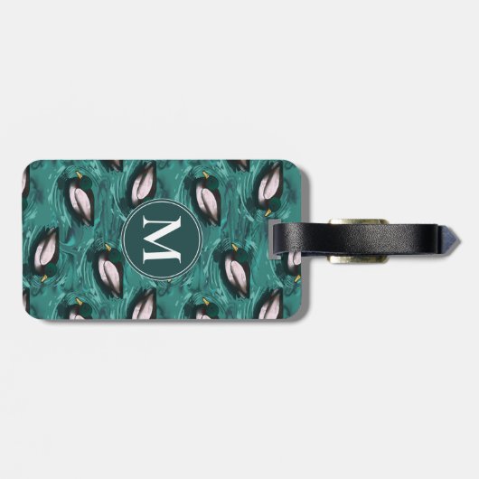 Mallards Zwemmen in het waterpatroon Bagagelabel (Achterkant horizontaal)