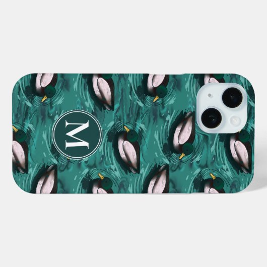 Mallards Zwemmen in het waterpatroon Case-Mate iPhone Case (Achterkant (horizontaal))
