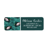 Mallards Zwemmen in het waterpatroon Etiket (Voorkant)