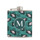 Mallards Zwemmen in het waterpatroon Heupfles (Voorkant)