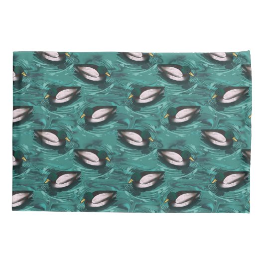 Mallards Zwemmen in het waterpatroon Kussensloop (Achterkant)