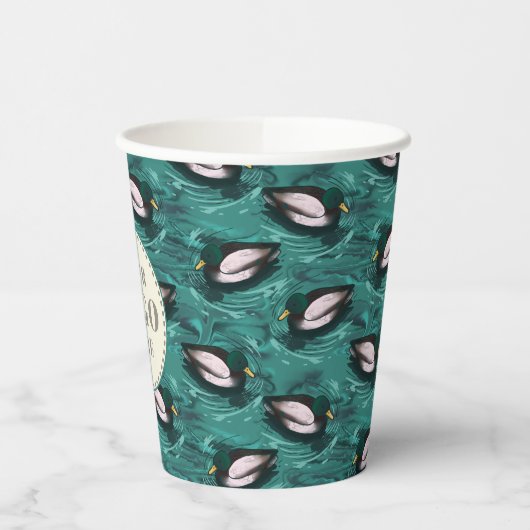 Mallards Zwemmen in het waterpatroon Papieren Bekers (Links)