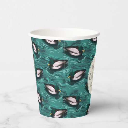 Mallards Zwemmen in het waterpatroon Papieren Bekers (Rechts)