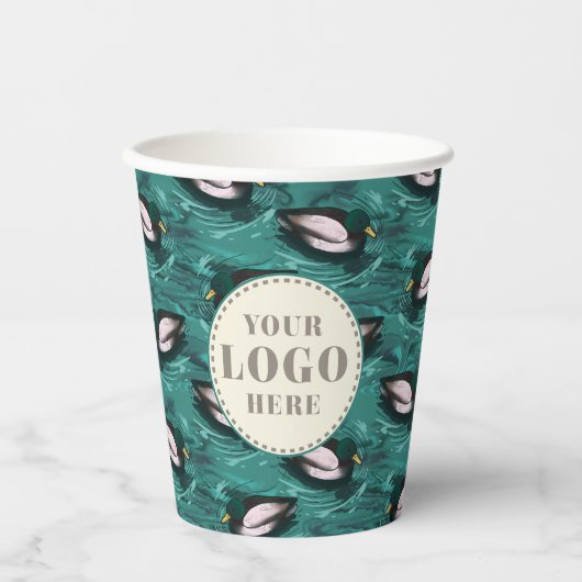 Mallards Zwemmen in het waterpatroon Papieren Bekers (Voorkant)