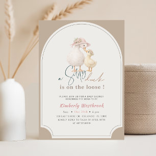 Malle Eend Boog Bloemen Baby Shower Kaart