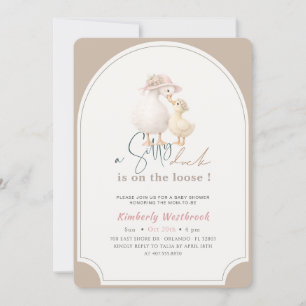 Malle Eend Boog Bloemen Baby Shower Kaart