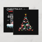 Malle Flamingo Kerstboom Kaart (Voorkant / Achterkant)